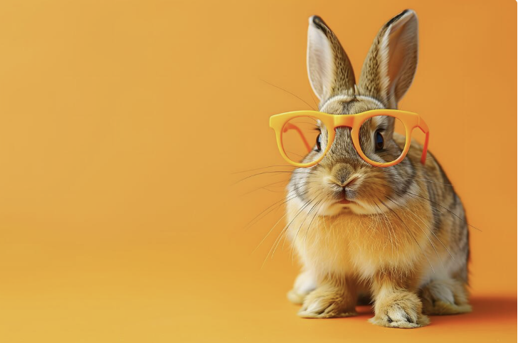 Rabbit wearing large yellow glasses, illustrating knowing who keeps a website secure
